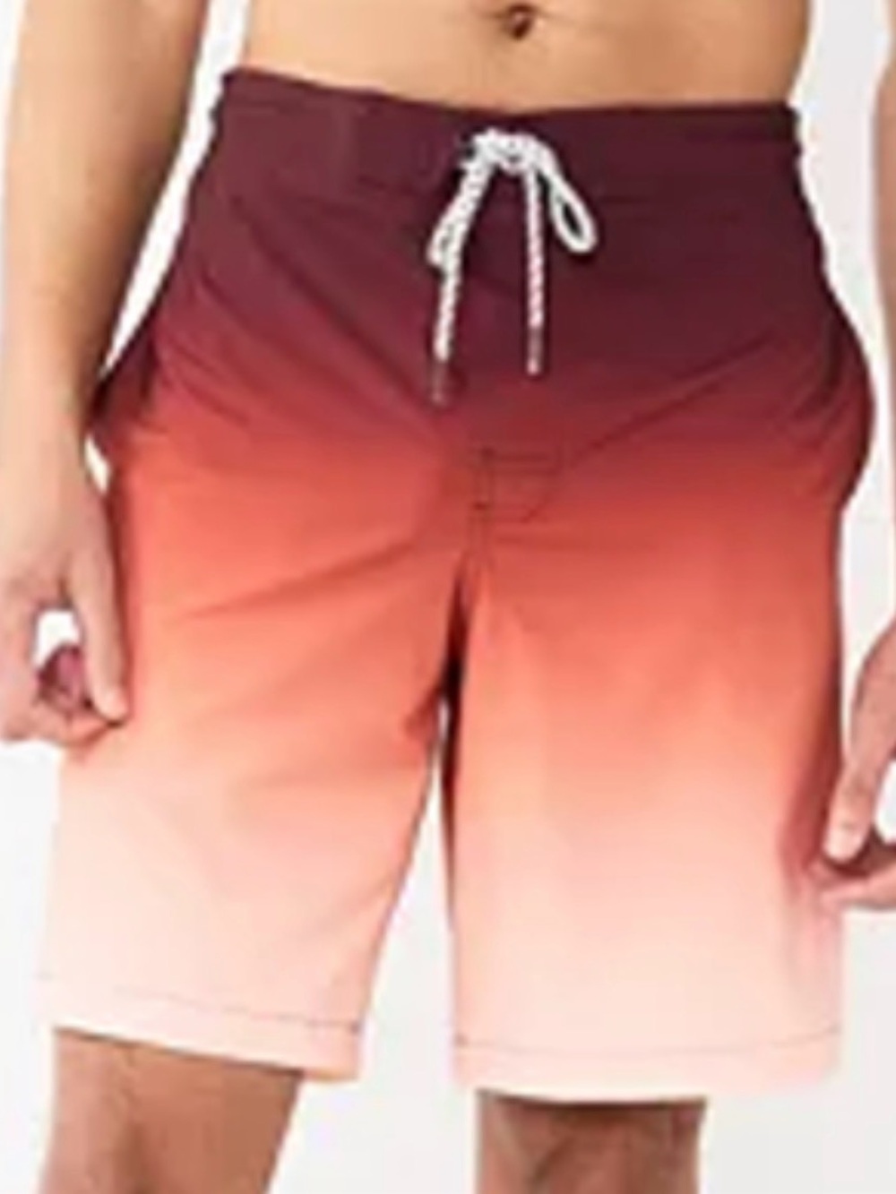 NWT Sonoma Ombre Burgundy to Coral Swim Board Shorts XL